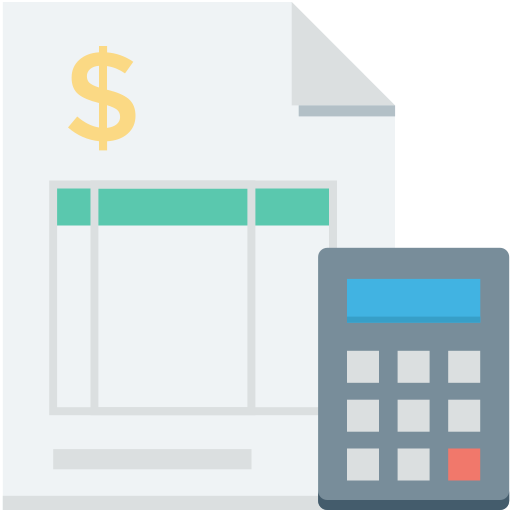 illustration of invoice and calculator
