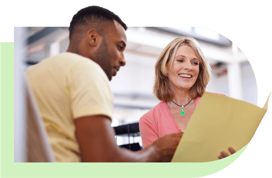 two people having a meeting