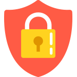 Lock and shield graphic.